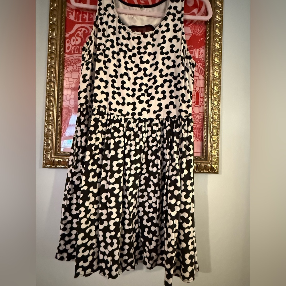 Retro Black and White Floral Women's Mini Dress